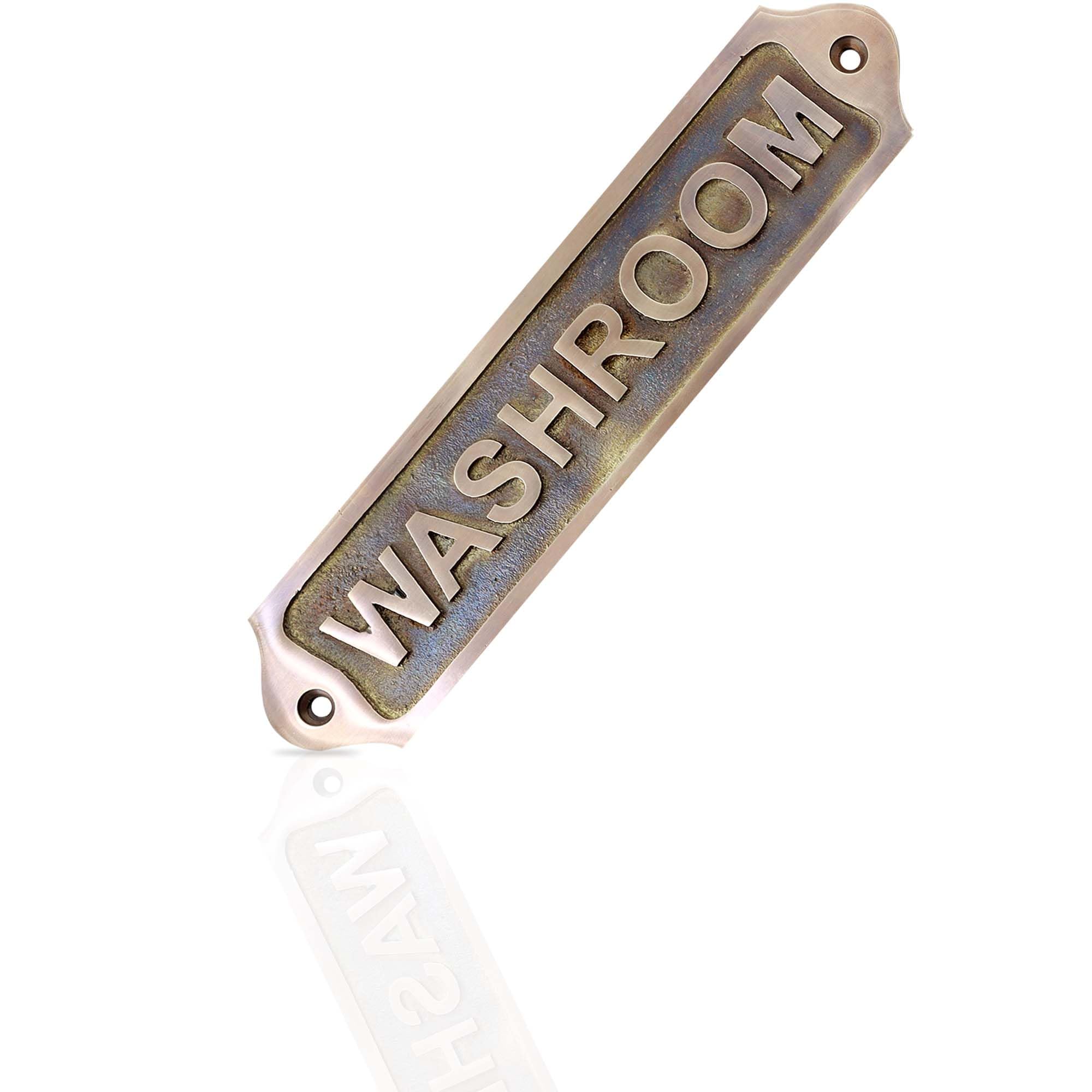 Sam Star Messing-Türschild, Antik-Finish, einfache Selbstmontage, beste Heimdekoration, Plaketten für Herren, Damen, Büro, Wäsche, Toilette, Zug, Parken (Waschraum)