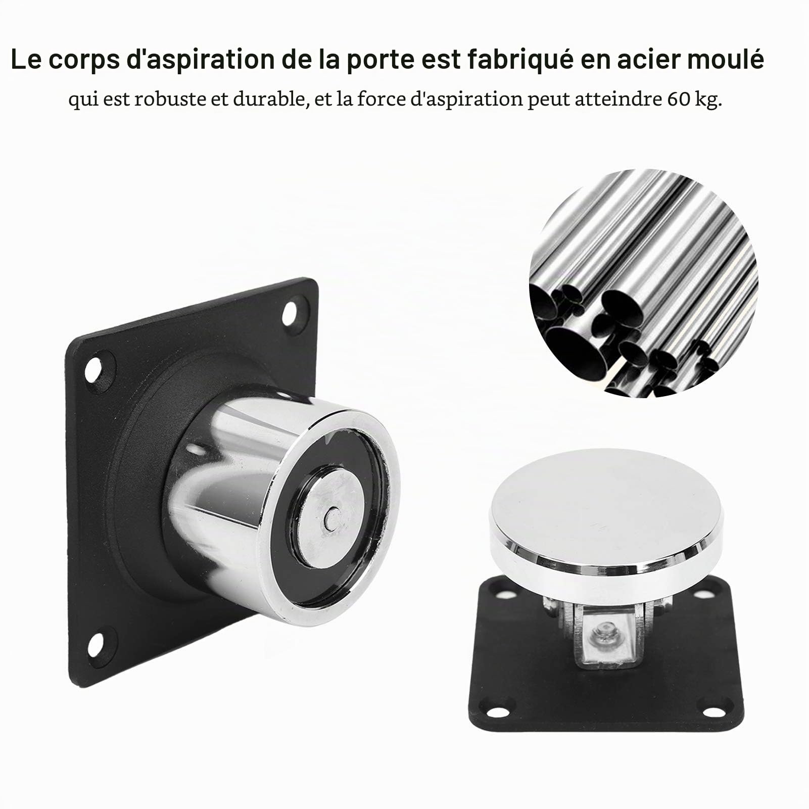 Support de Porte électromagnétique 12V-24V, 132,3 Livres de butée de Porte en Bois à Forte Aspiration adaptée aux Portes en Bois Portes en Fer Portes Coupe-feu