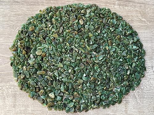 Green Aventurine Chips – Natural Mini Green Aventurine Stones, Crushed Undrilled Green Aventurine, Semi-Tumbled Genuine Green Aventurine (5 lbs Bulk)