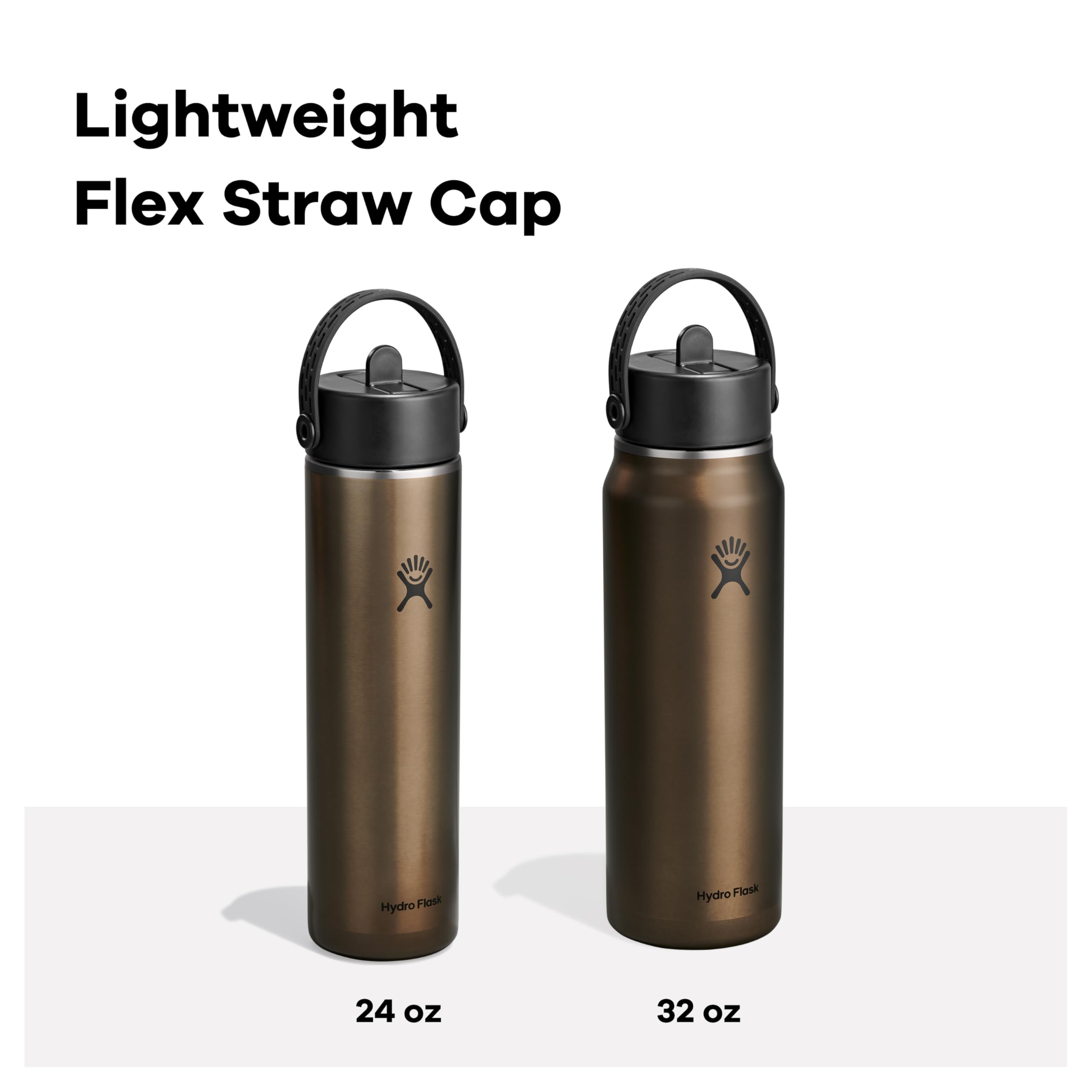 Hydro Flask 24 Oz Lightweight Wide Straw Lid - Insulated Stainless Steel Water Bottle - Hiking, Commuting Emerald Green