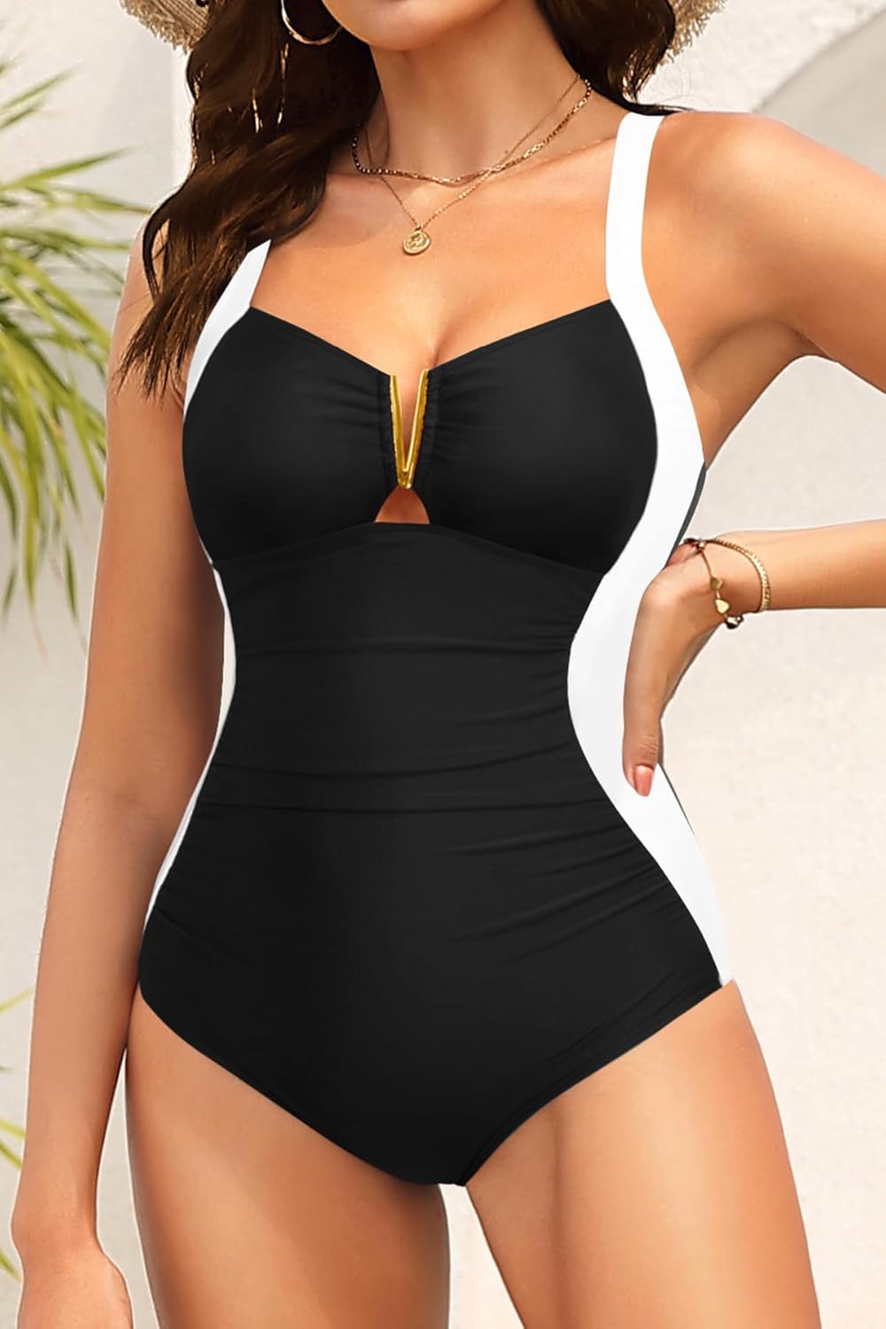 Tempt Me Women One Piece Swimsuits - Tummy Control Bathing Suits Ruched Slimming Swimwear V Wired Push Up Swim Suit 2025 - Image 5