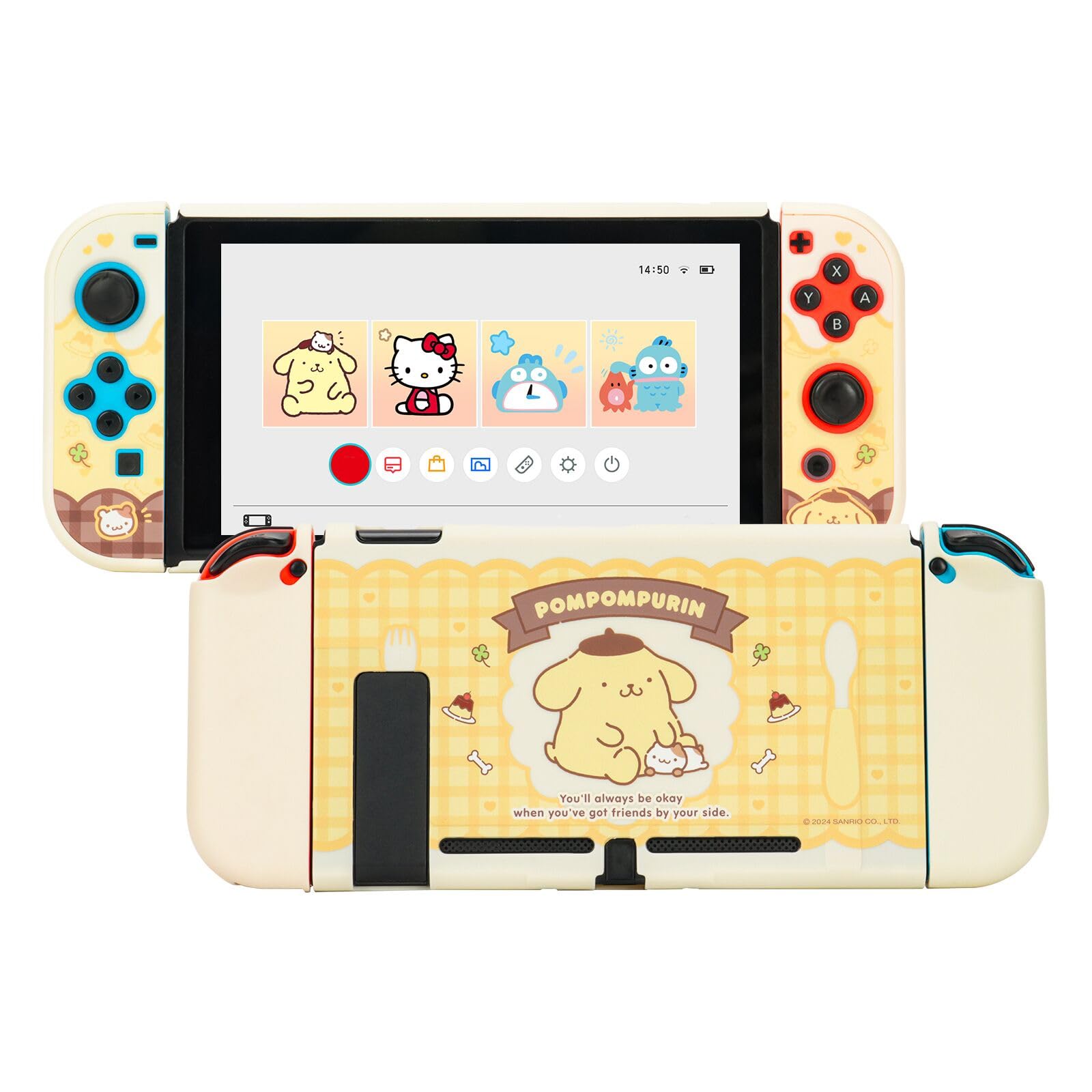 Kuitmor-Schutzhülle für Switch, andockbare Kawaii-Cartoon-Hülle für Normale Switch, kratzfestes und stoßdämpfendes Design – Pudding Dog