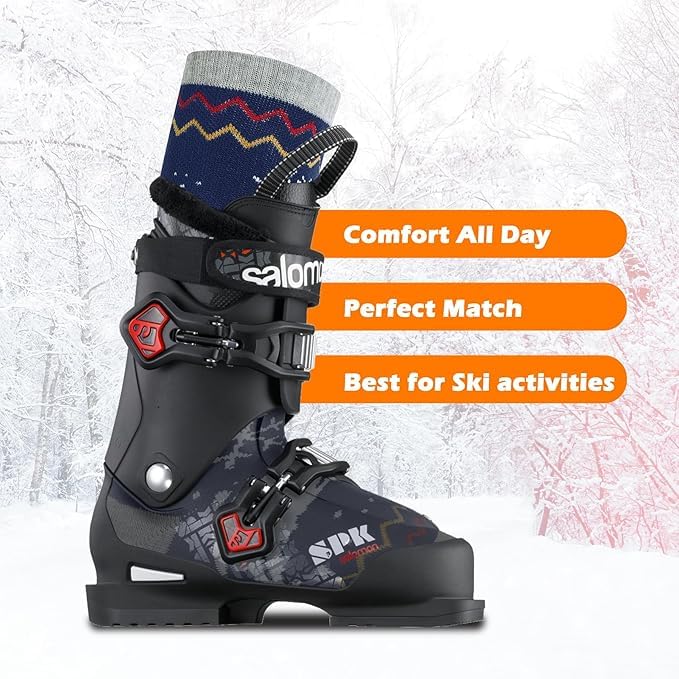 Zando Kids Ski Socks - Thermal Thick Warm Winter Snow Knee High Socks for Boys Skiing Snowboarding Ice Skating4