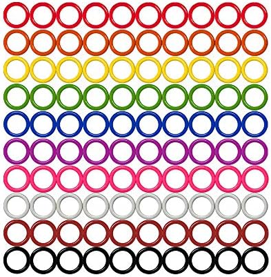 Colorful Iron O-Rings & Stitch Ring Markers for Knitting/Crochet/etc, (Includes 10 Colors, for Knitting/Crochet/etc (Medium (Internal Diameter 13mm), 100pcs)