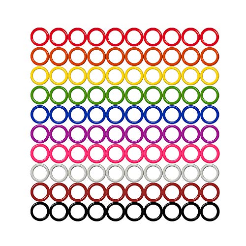 Colorful Iron O-Rings & Stitch Ring Markers For Knitting/Crochet/Etc, (Includes 10 Colors, For Knitting/Crochet/Etc (Medium (Internal Diameter 13Mm), 100Pcs) #TOP2