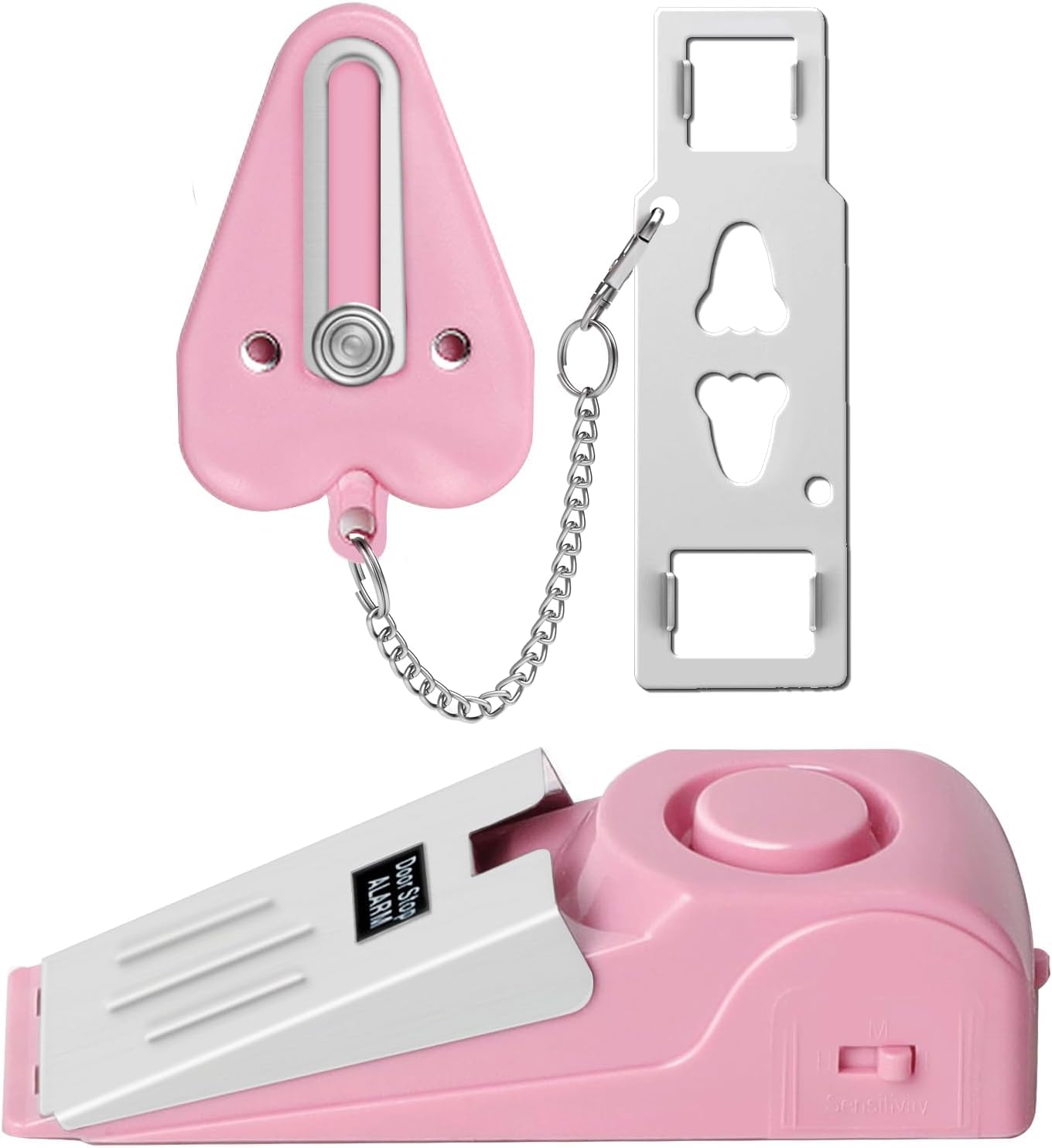 Portable Door Lock & Door Stop Alarm Set, Dual Protection Home Security Door Kit
