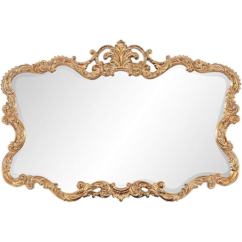 Howard Elliott Talida Mirror, Ornate Wall Focal Point, Resin Frame, Gold, 27 Inch x 38 Inch x 1 Inch
