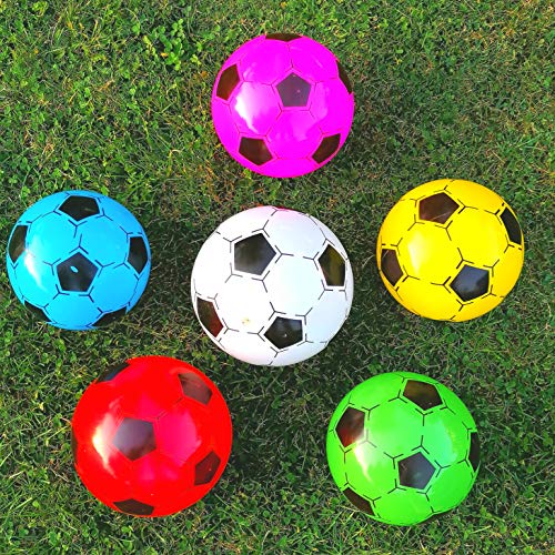 STUWU 4X Kunststoffball 20cm inkl. Ballnadel Fussball Wasserball Gymnastikball versch. Farben