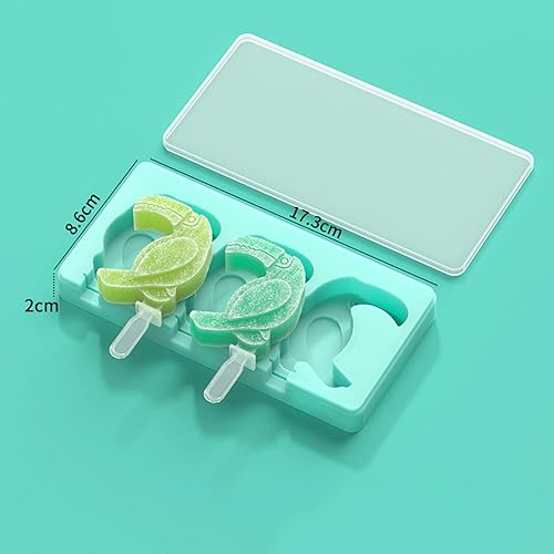 Miniatura 2 de Moldes para paletas  Molde de silicona para paletas de 3 cavidades con tapa reutilizable  Molde de helado de bricolaje ideal para pasteles y helados