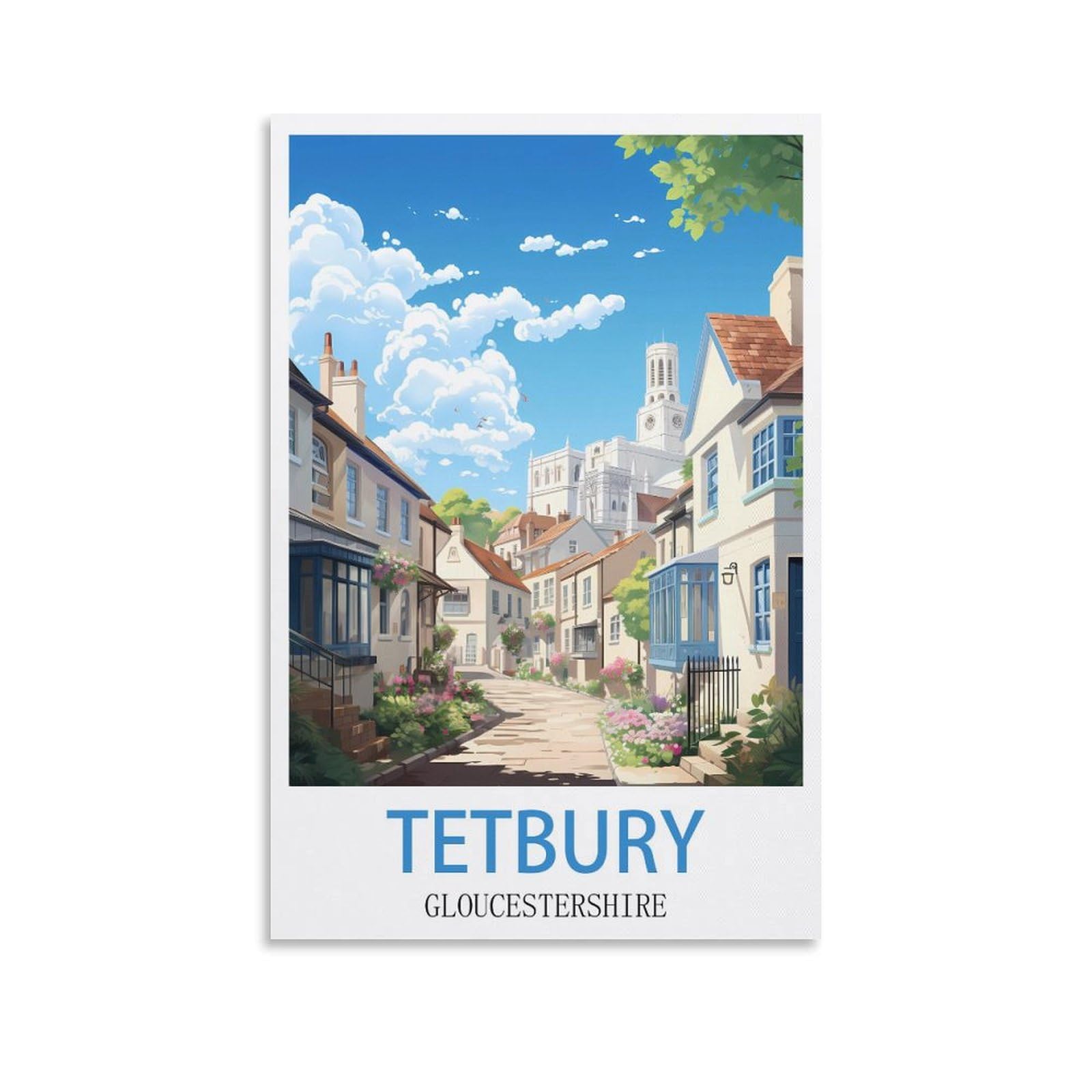 Metal Tin Sign,Tetbury Gloucestershires,Metal Tin Sign Metal Wall Plaque for Home Living Room Bedroom Bar Club Men Cave Wall Art Decor 15x30cm