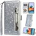Produktbild Vepbk für Samsung Galaxy A52s 5G / A52 Hülle, Schutzhülle Handyhülle Leder Tasche Case Hülle Glitzer mit Kartenfach Geldbörse Magnet Brieftasche Etui Flip Cover für Galaxy A52s 5G / A52,Silber