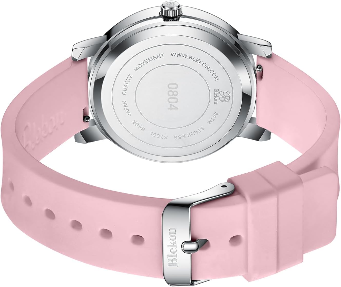 Blekon Original Nurse Watch - Medical Scrub Colors, Detailed Dial w/Pulsometer - Easy Read Dial w/Date Indicator, Second Hand, Water Resistant Watch (Light Pink)
