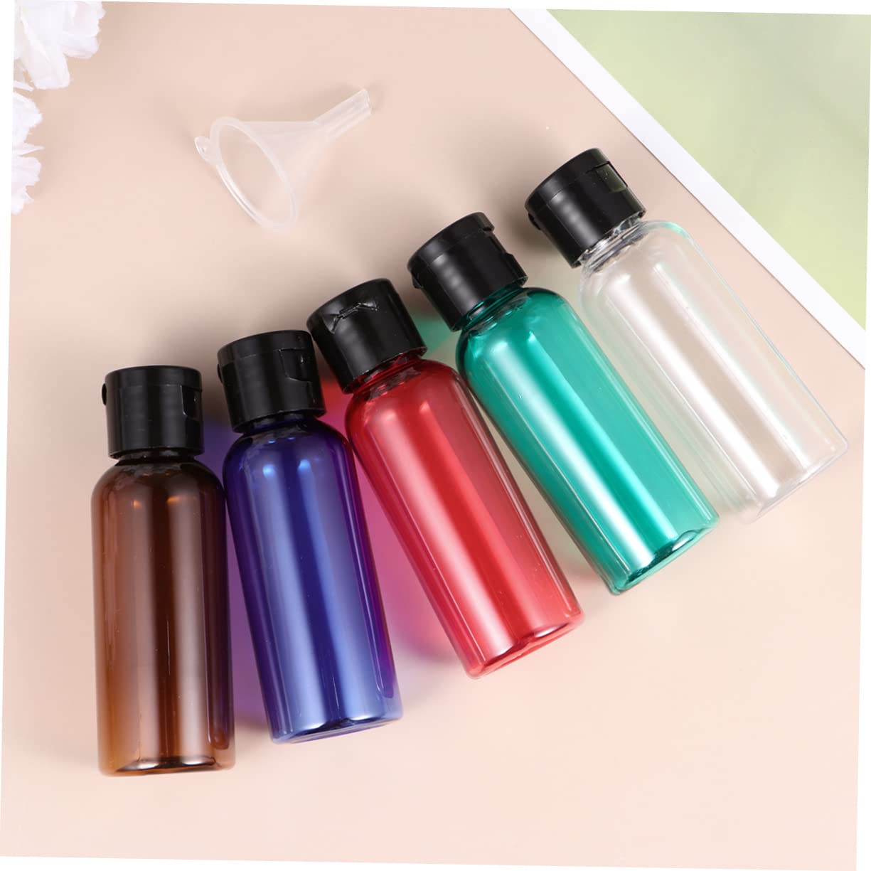 DOITOOL 30pezzi Bottiglie Da Viaggio Ricaricabili Da Contenitori Vuoti Per Gel Sanificante e Lozione Misti Rosso Verde Marrone Blu Trasparente Pratiche e Leggere Per Ogni Occasione