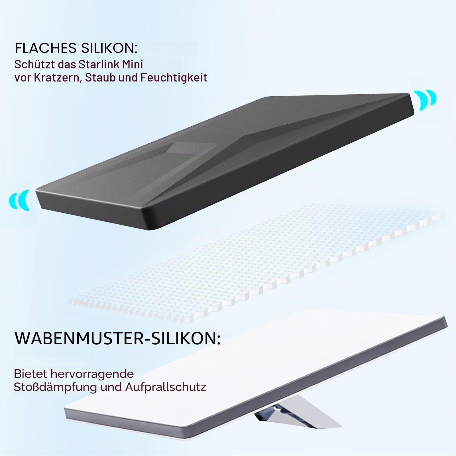 daboot Starlink Mini Case - Silikon Cover für Mini Starlink Dishy Zubehör, Outdoor Reisen, Anti-Bump und Anti-Drop (Grau)