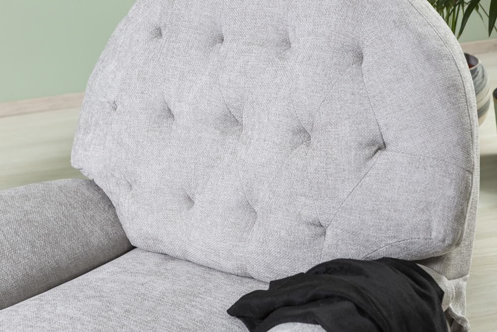 Poltrona Relax Manuale 3 Posizioni Girevole, Rotante e a Dondolo per Soggiorno, Anziani e TV, Stile Moderno - Pina (Grigio Perla)
