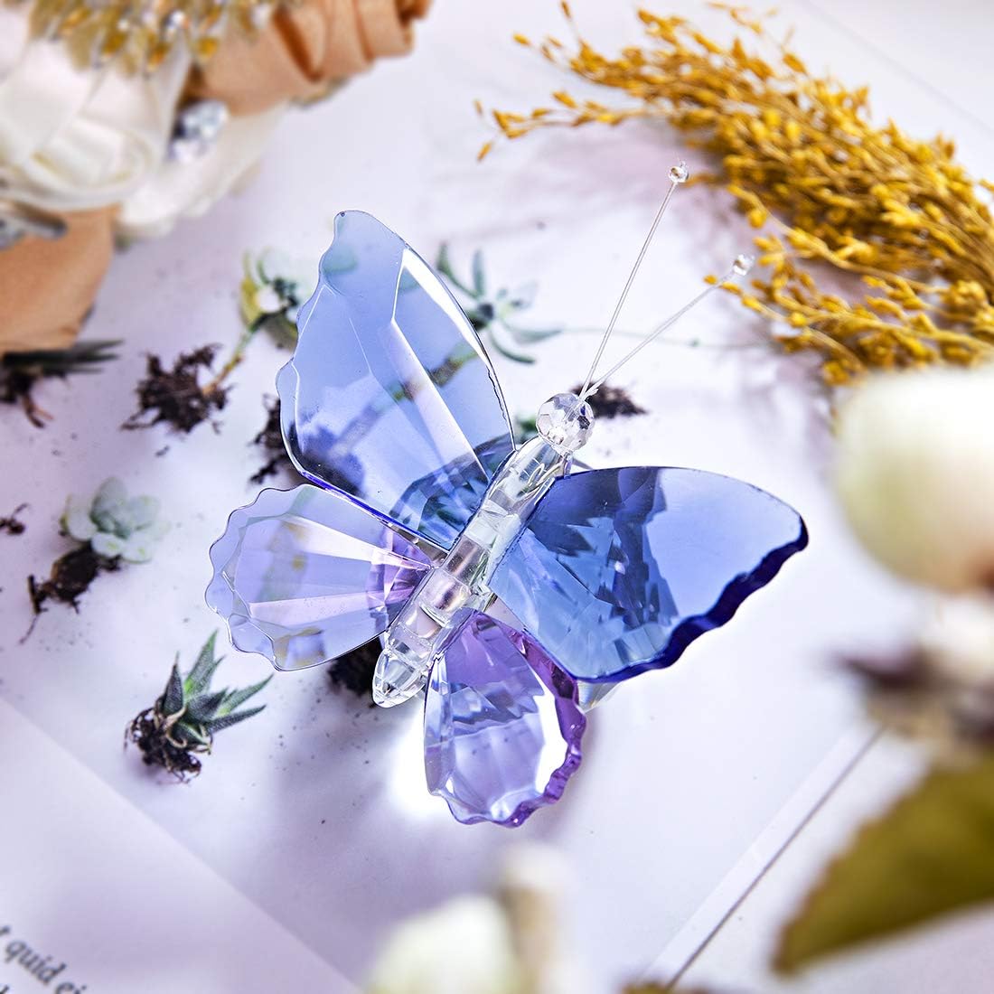 H&D HYALINE & DORA Crystal Cut Butterfly Animal Ornament Decoration for Office Table Home Bedroom - Image 3