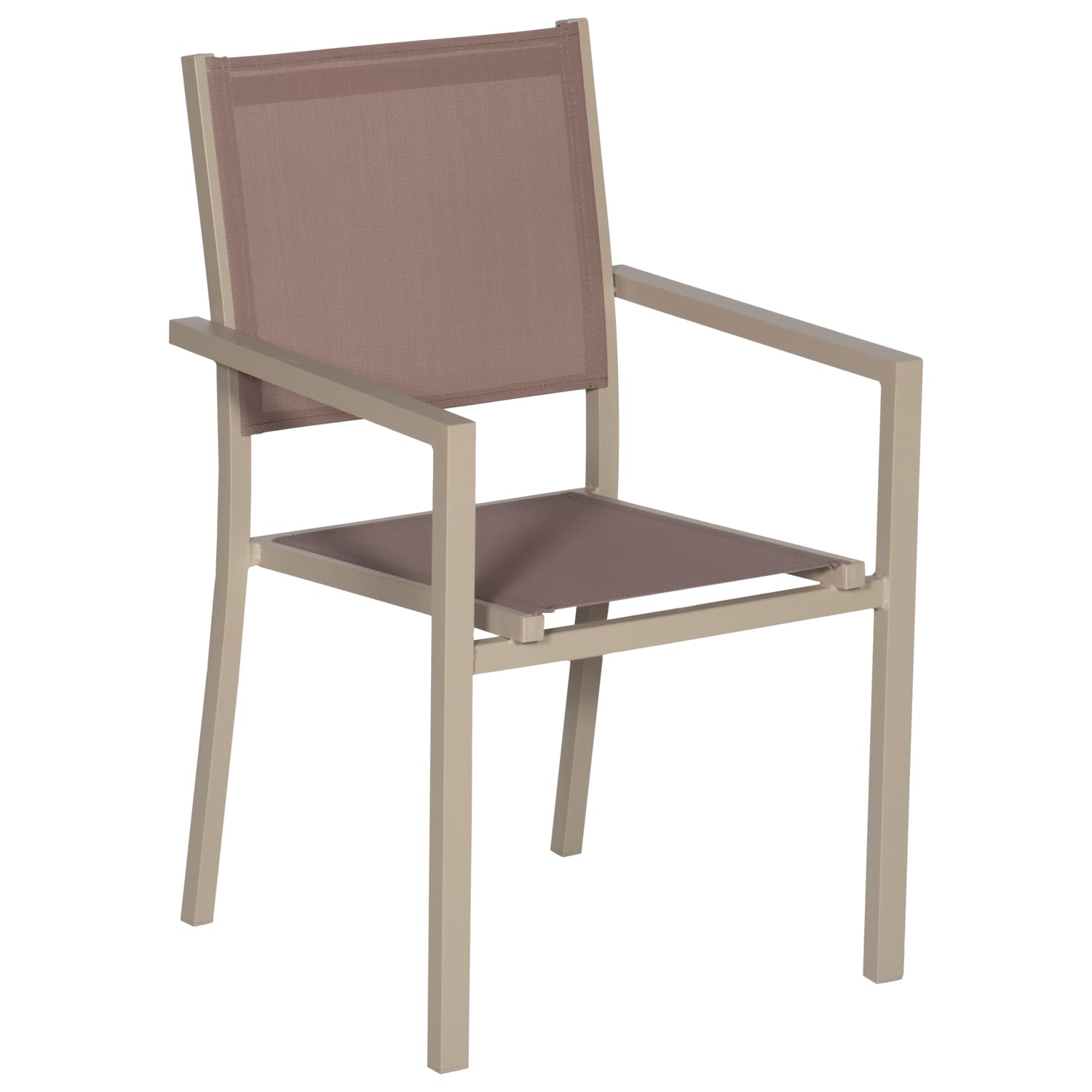 Happy Garden Salon de Jardin Bari en textilène Taupe 8 Places - Aluminium Taupe