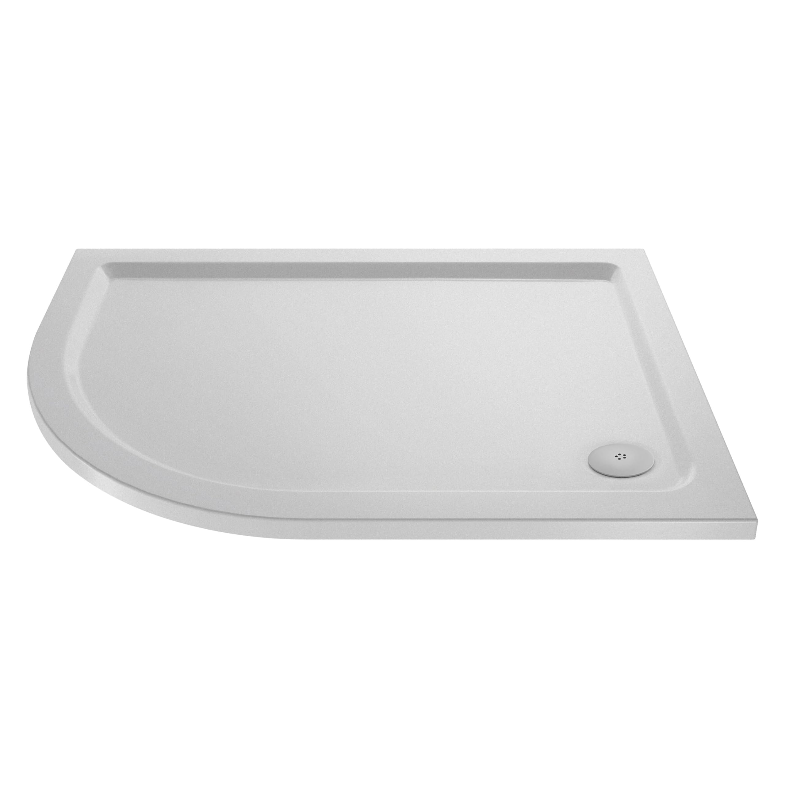 Balterley Left Hand Offset Quadrant Shower Tray - 1200mm x 800mm - White - Slip Resistant