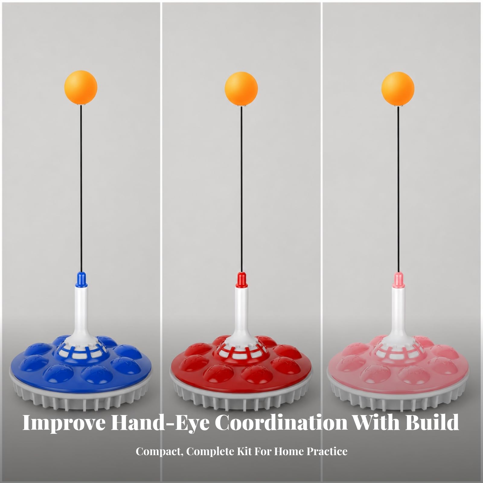 Raqueta Entrenamiento Pong con Base Circular y Muelle Flexible para r sin Mesa en Casa Incluye Pelotas y Eje Repuesto Acuada para Ejercicios