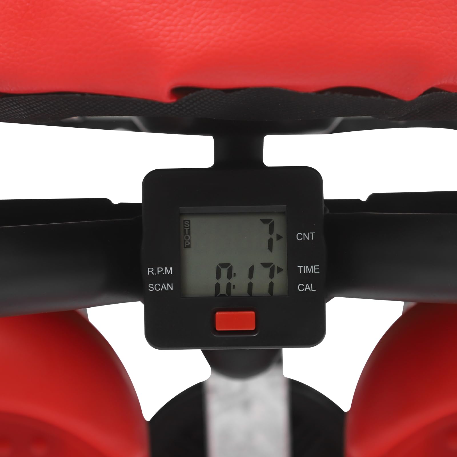 Stepper per casa, cyclette con display a LED e bande di resistenza, mini stepper idraulico per fitness fino a 100 kg, allenamento silenzioso per gambe per tutto il corpo, nero e rosso