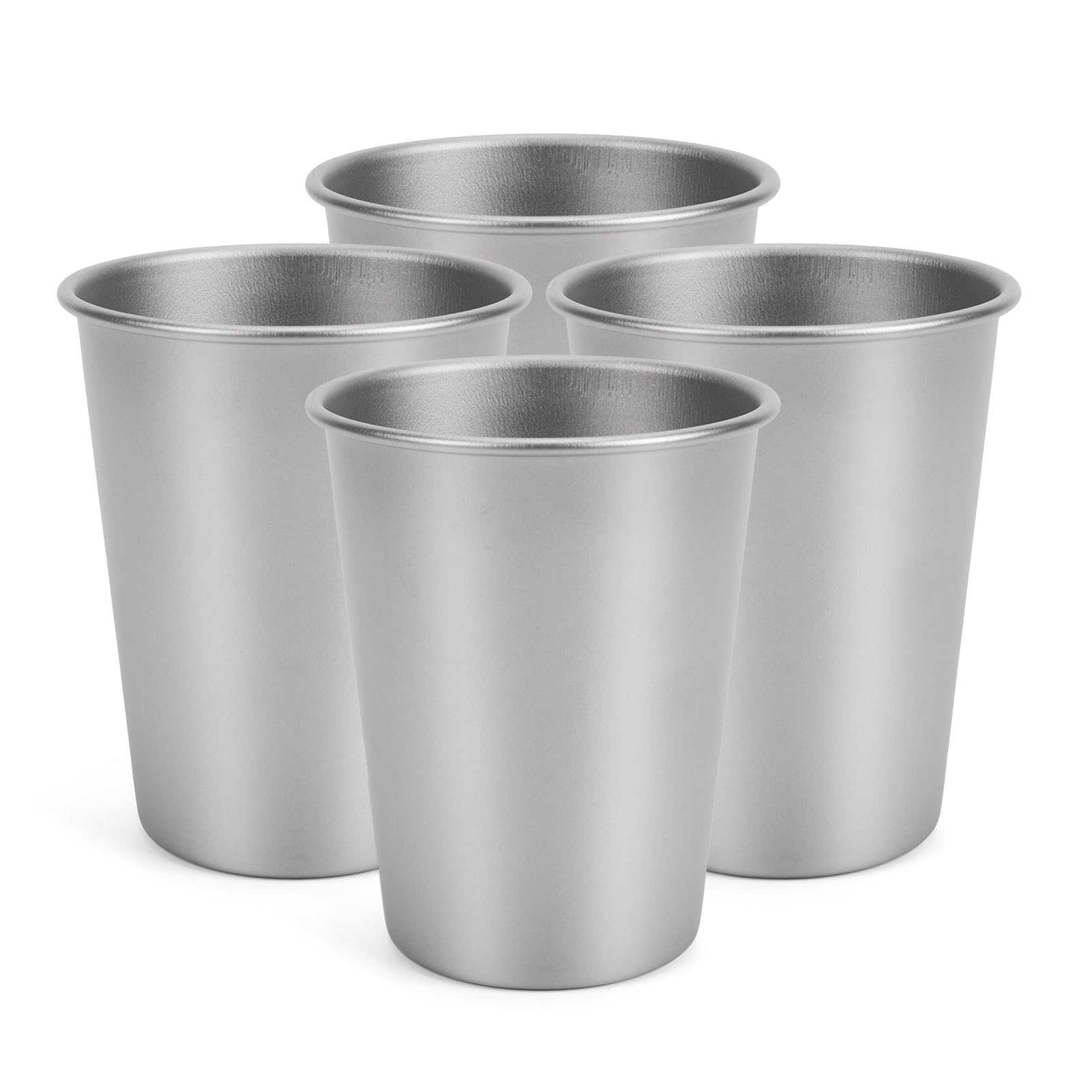 RiToEasysports Kubki do Picia, Lekkie i Trwałe 320 Ml Naczynia Kempingowe Pure Ti o Pojemności 320 Ml do Zimnych Napojów (4PCS)