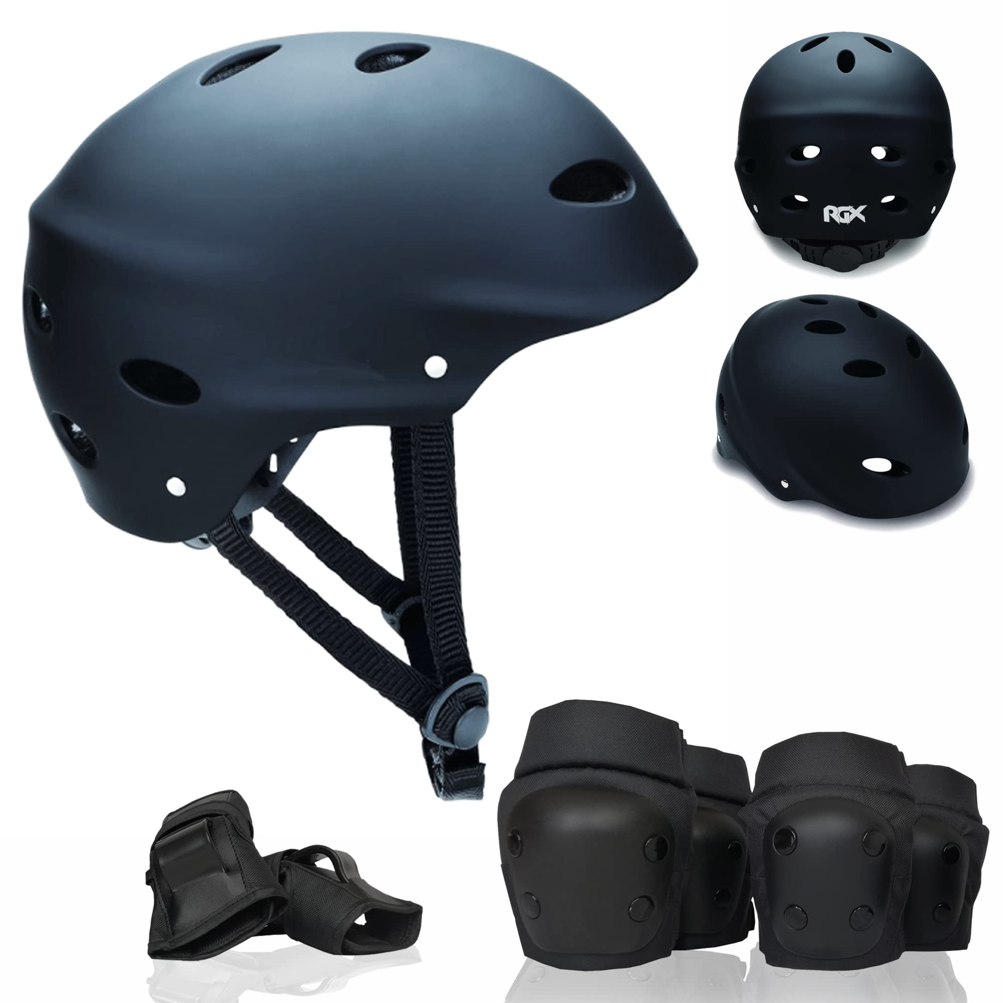 WeLLIFE Casco Regolabile per Bambino e Ragazzo Compreso Set Protezione, Casco e Kit di Protezioni Completo di Ginocchiere Gomitiere Parapolsi per Skateboard, Pattini in Linea, Bici, Monopattino