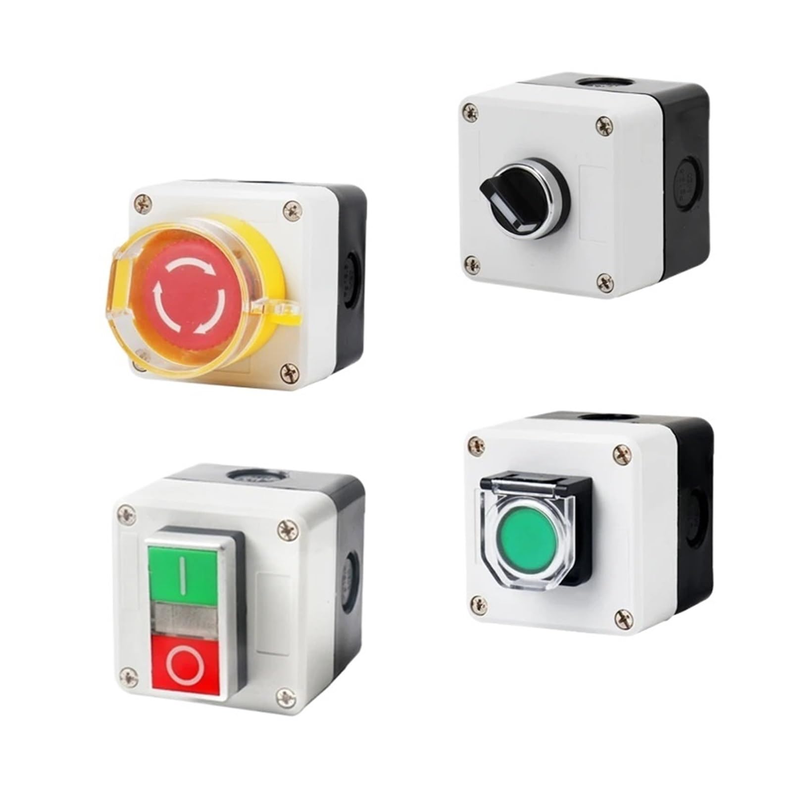 DIY 1 szt. 5A winda rozruch zasilania przycisk przełącznik skrzynka sterująca zatrzymanie awaryjne IP65 wodoodporna lampka kontrolna (A)