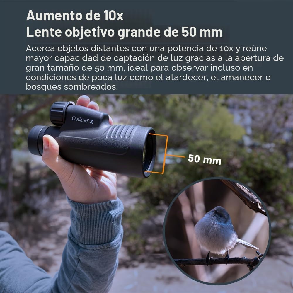 Celestron 72370 Outland X 10x50 Waterproof Monocular with Smartphone Adapter, Bluetooth Remote, Eyepiece Covers and Belt Case - Durable Housing, BaK-4 Prism Glass and Multi-Coated Optics, Black