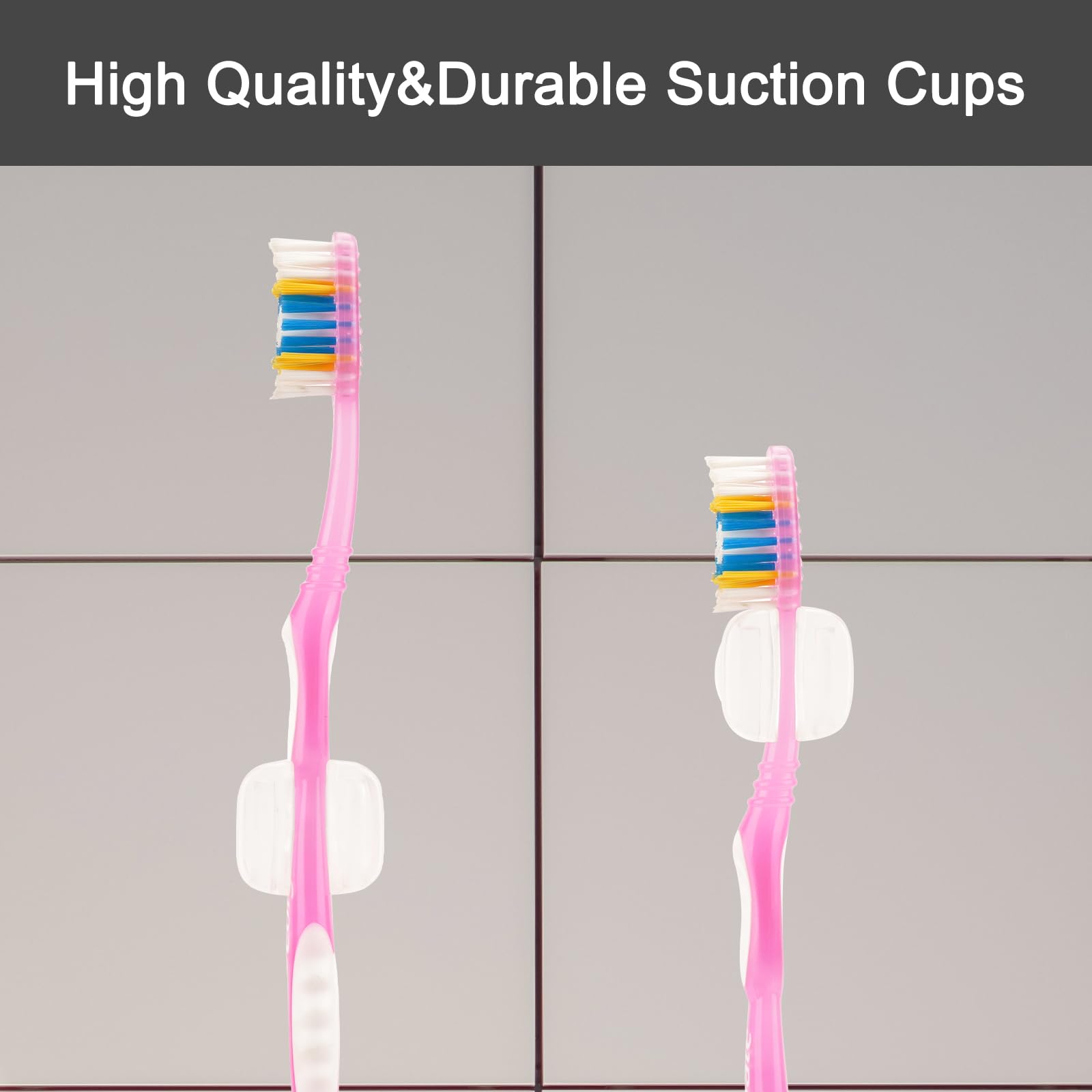 LUEXBOX 6 soportes para cepillo de dientes con ventosa para espejo, colgador de cabezal de cepillo de dientes eléctrico montado en la pared para baño, gancho multifuncional impermeable para toalla,