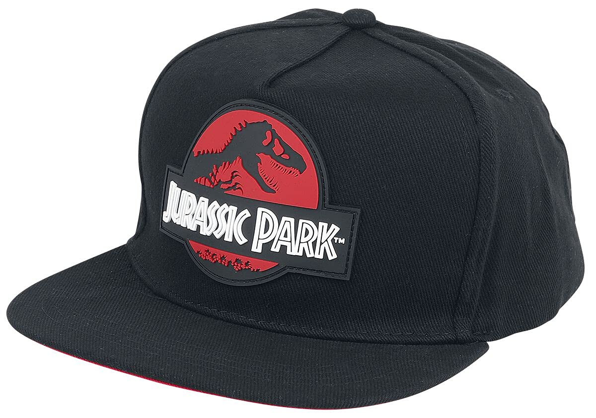 Difuzed Unisex Black Jurassic Park Snapback Cap-Red Logo, One Size