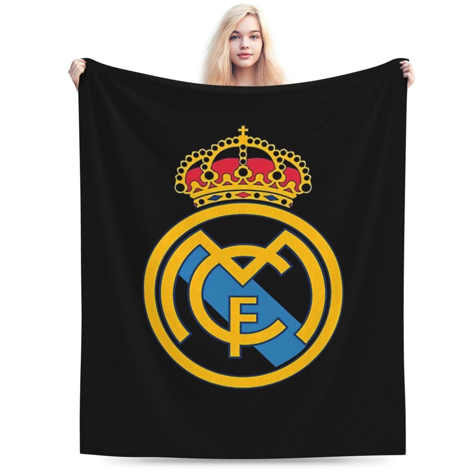 ATOurDealss Real-Madrid Blanket Soft Cozy Fleece Throw Blanket Plush Lightweight Warm Fuzzy Flannel Blankets and Throws for Couch Sofa Bed 80"X60"