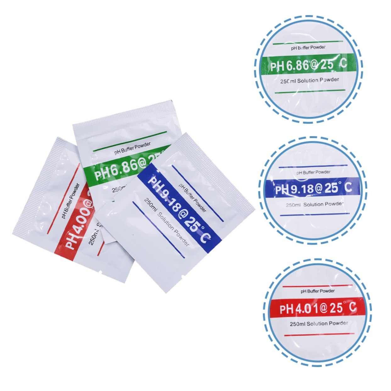 SOLUSTRE 60pièces Kit De Poudre Étalonnage Ph Tampon Ph Pour Aquariums Piscines Et Eau Potable