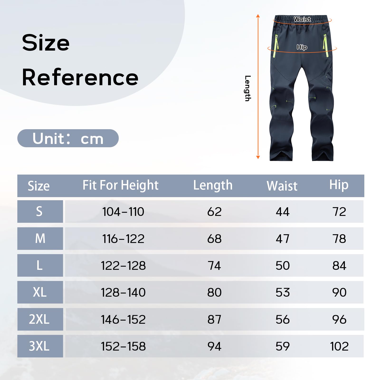 SUKUTU Pantalon de Printemps et d'été à Séchage Rapide pour Garçons et Filles Pantalon de Randonnée léger pour Enfants