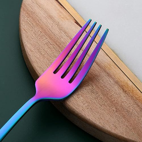 Miniatura 40 de Juego de cubiertos de acero inoxidable de 5 piezas, incluye cuchara y tenedor de cuchillo, pulido con espejo, apto para lavavajillas, servicio