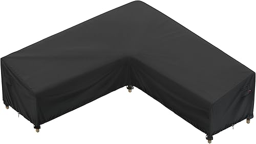 iBirdie Funda seccional para exteriores para sofá de patio en forma de V de 100 x 100 pulgadas, impermeable, resistente a la intemperie, 600D, funda