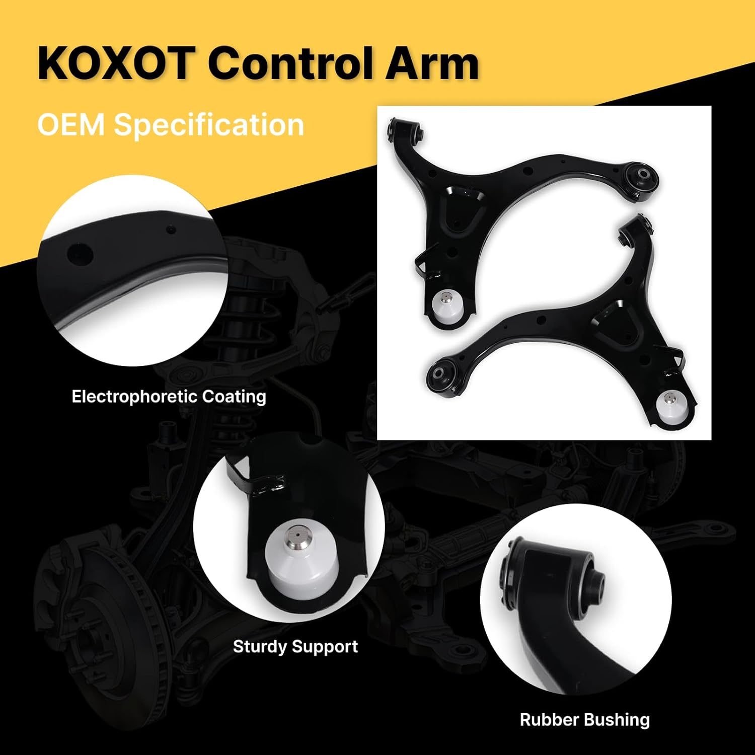 2Pc K621685 K621686 Front Left Right Lower Control Arm Compatible with Hyundai 2007 2008 2009 2010 2011 2012 Santa Fe, Compatible with for Kia 2011 2012 2013 Sorento