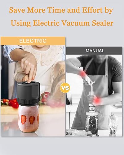 Miniatura 2 de Kit de sellado al vacío eléctrico para almacenamiento al vacío de alimentos y fermentación, sellador al vacío de conservas para tarros Mason de boca