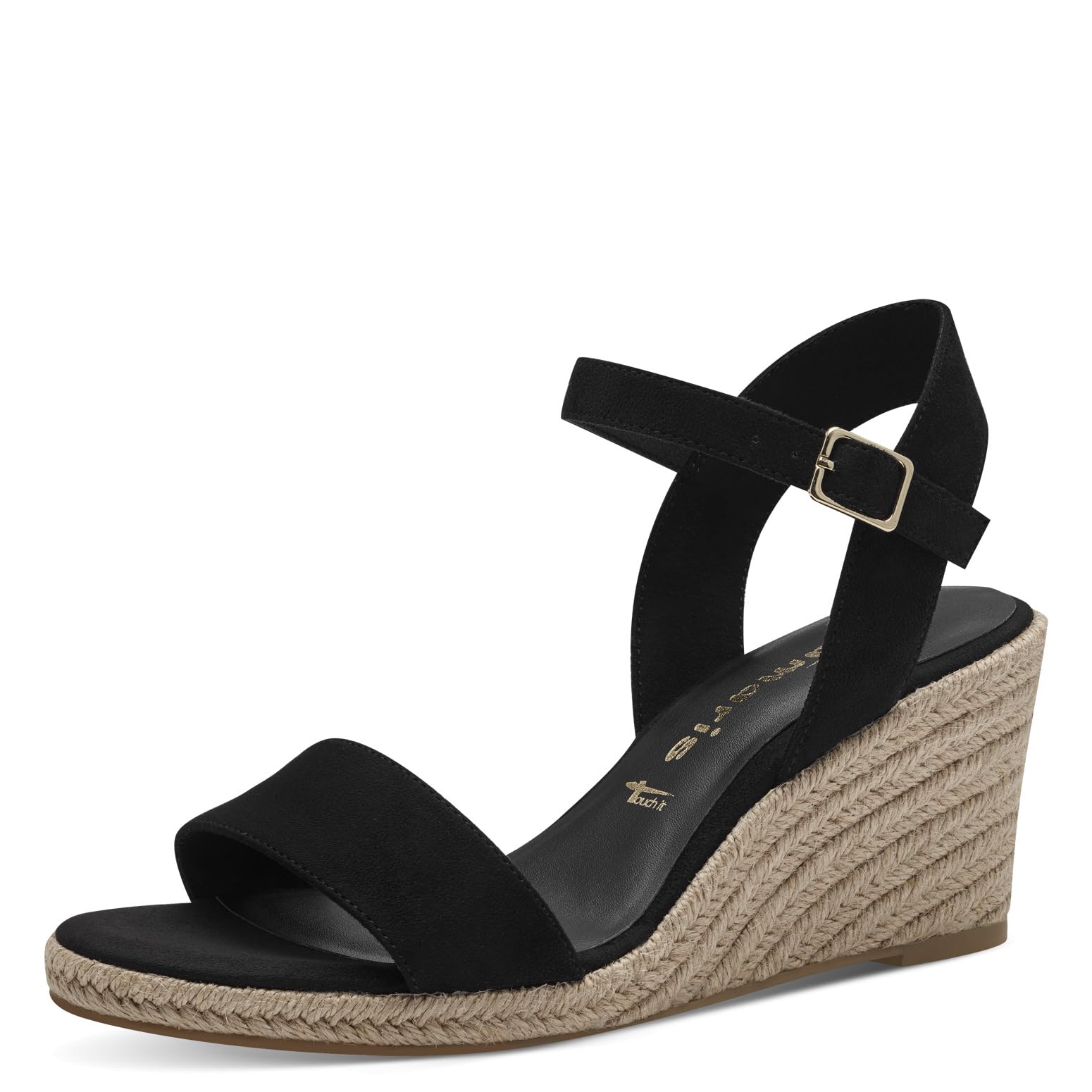 Tamaris sandale femme à talon compensé noir 40 EU