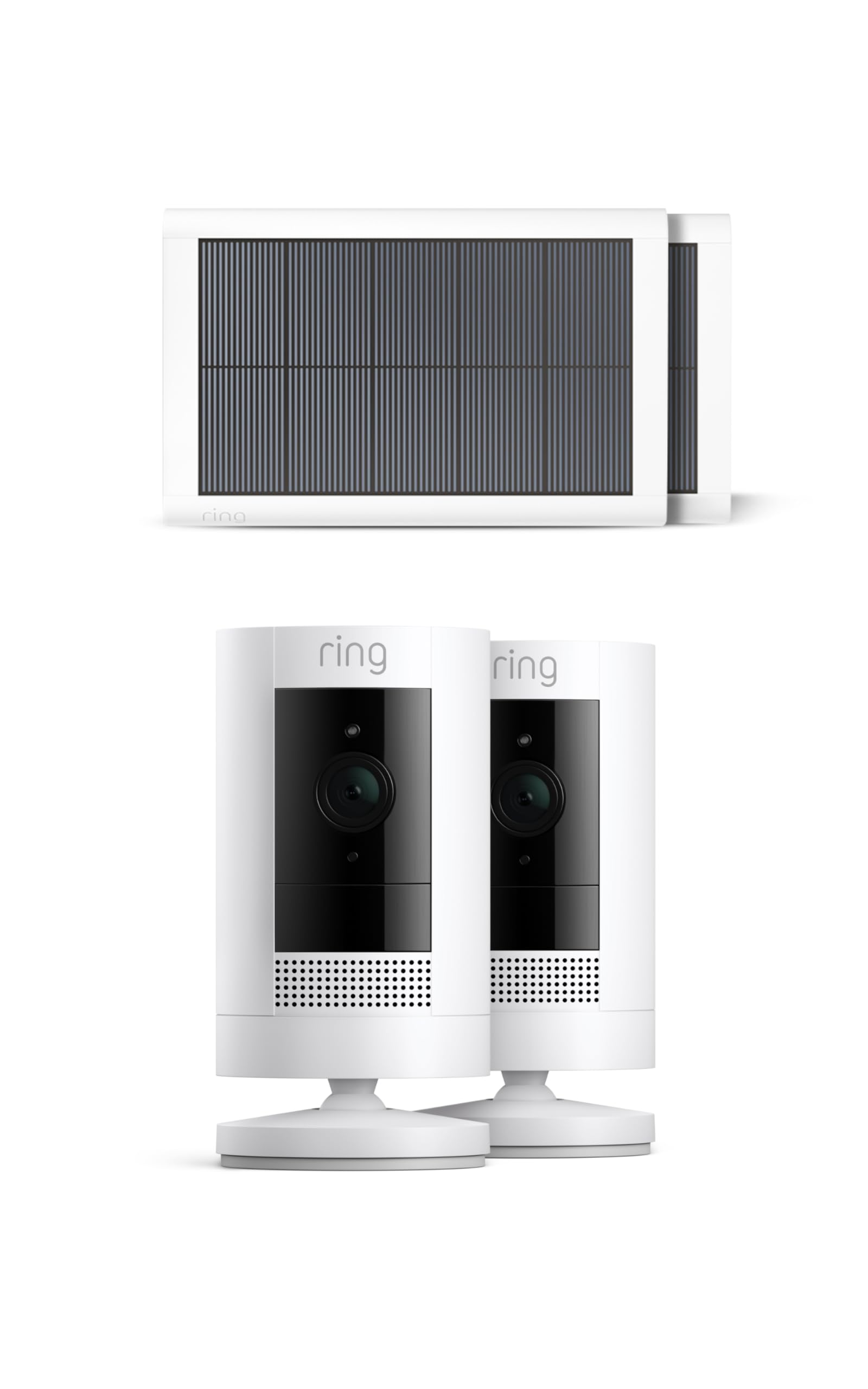 Ring Außenkamera Solar (Stick Up Cam) | Überwachungskamera aussen mit Solarpanel, 1080p-HD-Video, WLAN, witterungsbeständig, geeignet für Haus & Grundstück | 2 Kameras