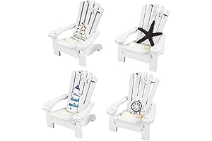 Juvale Set of Four Mini Beach Chairs for Bathroom, Nautical Home Decor, and Ocean Decorations