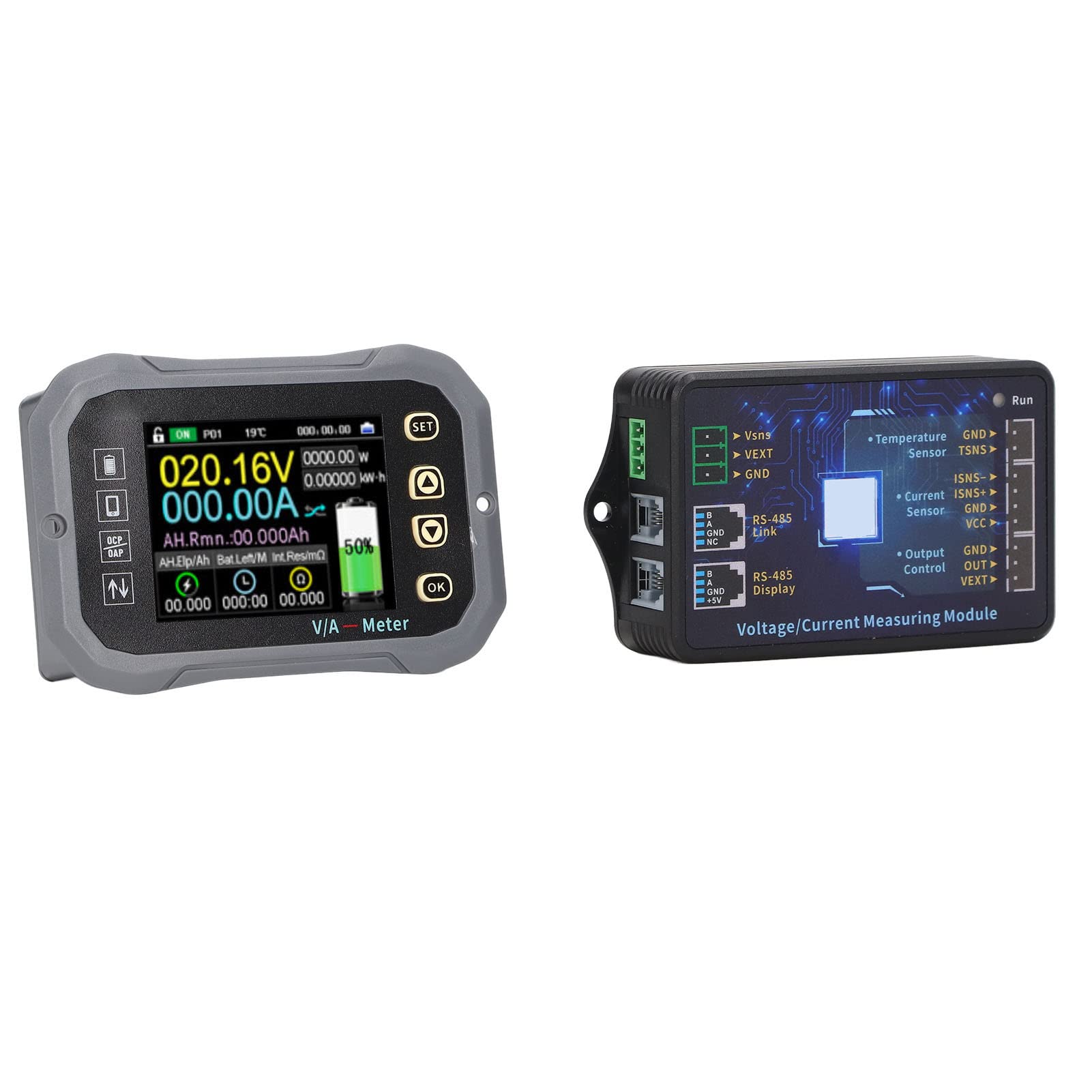 Fafeicy Monitor Akumulatora 600A KG160F z 2,4-calowym Wyświetlaczem LCD Tester Napięcia i Pojemności Prądu dla Samochodowych Systemów Zasilania energią słoneczną RV