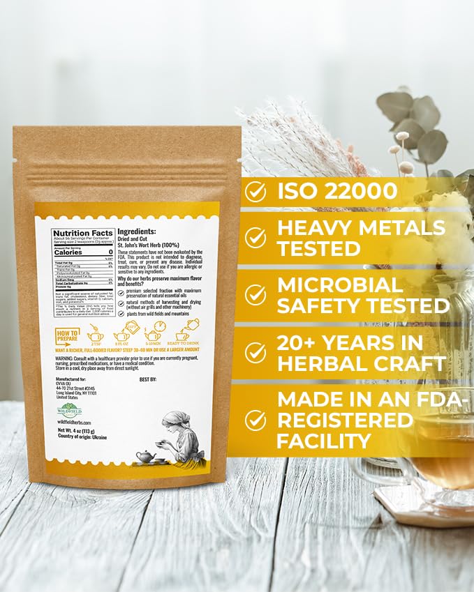 Image of 4 oz. St Johns Wort Herb Herbal Tea (Hypericum) - 113g Hierba De San Juan Herb Tea