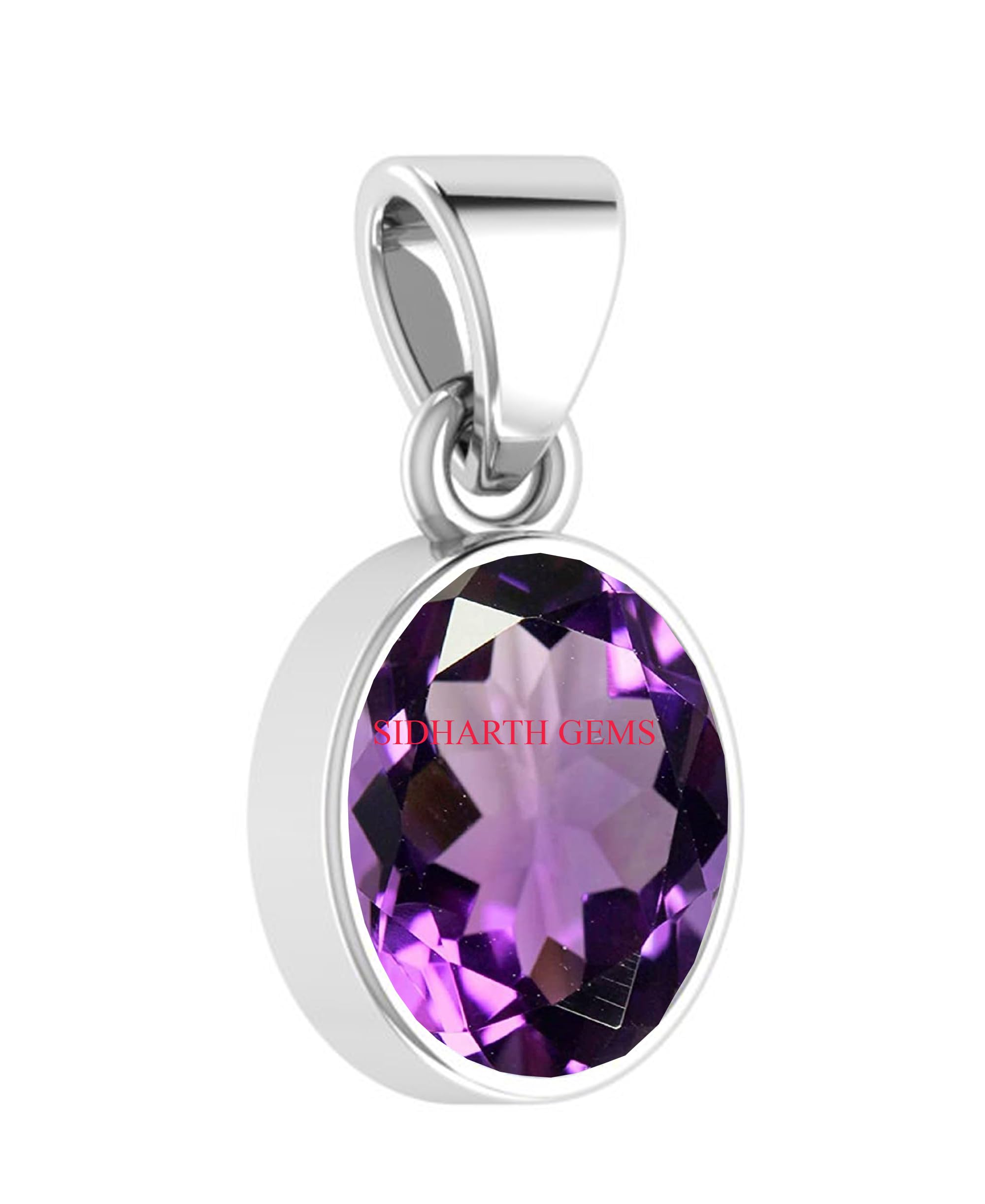 kushmiwal gems 15.00 Ratti 14.50 Carat Natural Quality Katela Amethyst Silver Plated Pendant/Locket Gemstone for Men and Women-picture-12
