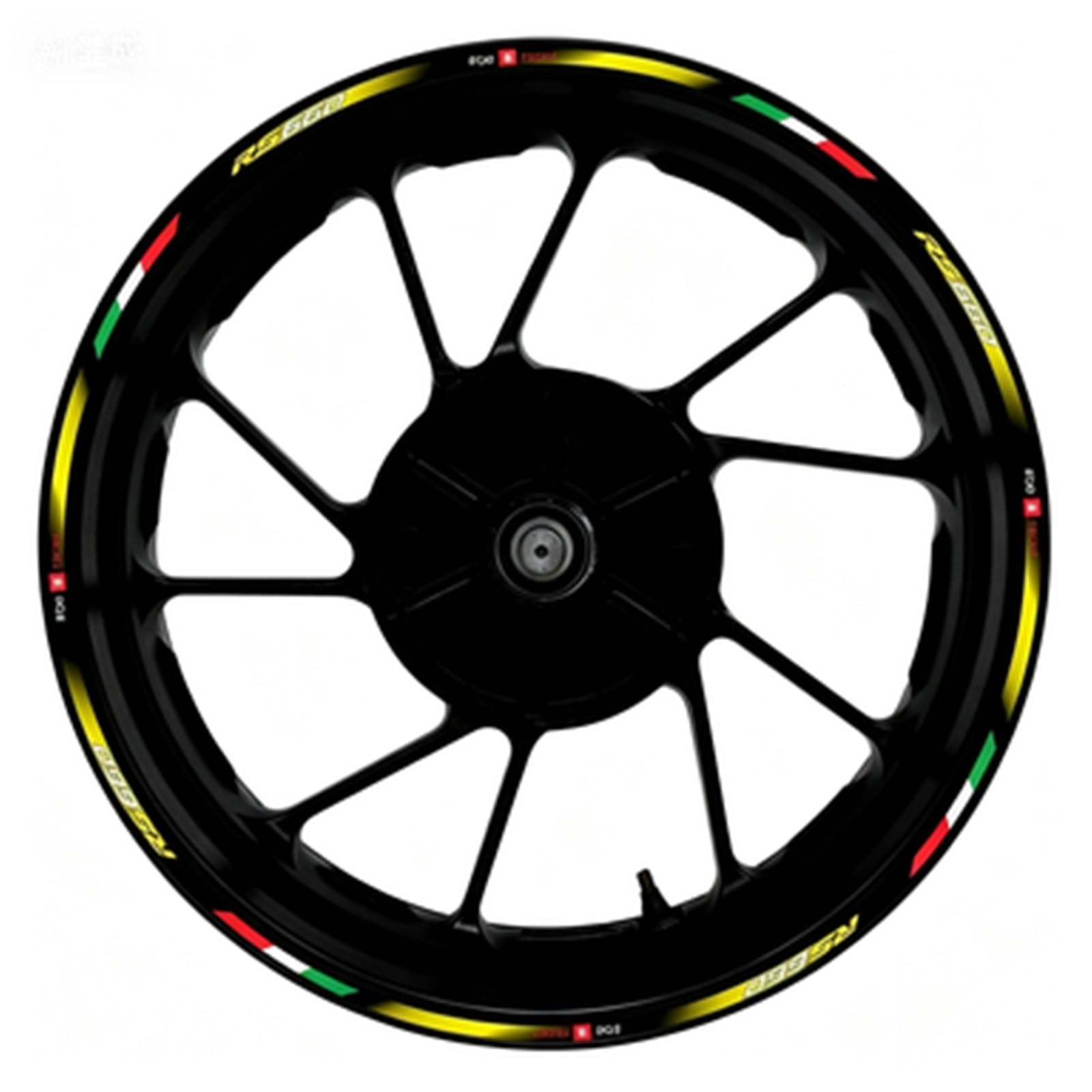 Motorcycle 17 Inch Front and Rear Wheel Hub Sticker Reflective Rim Stickers Decal for Aprilia RS660 RS 660(Color9)