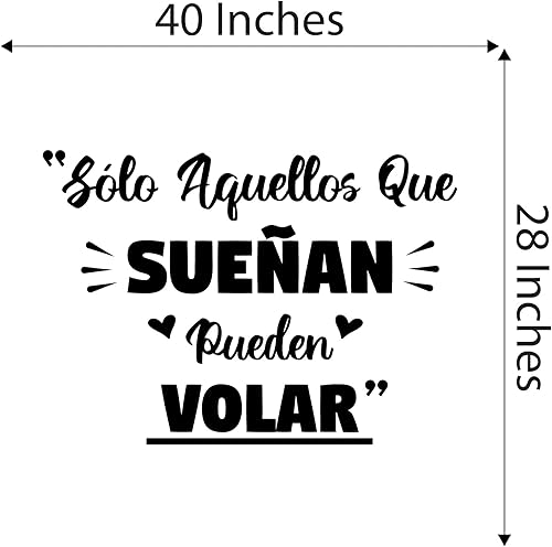 Miniatura 7 de Design With Vinyl Adhesivos de pared españoles para cuidado diurna  Solo aquellos que sueñan pueden volar Frase motivacional en español Adhesivo de