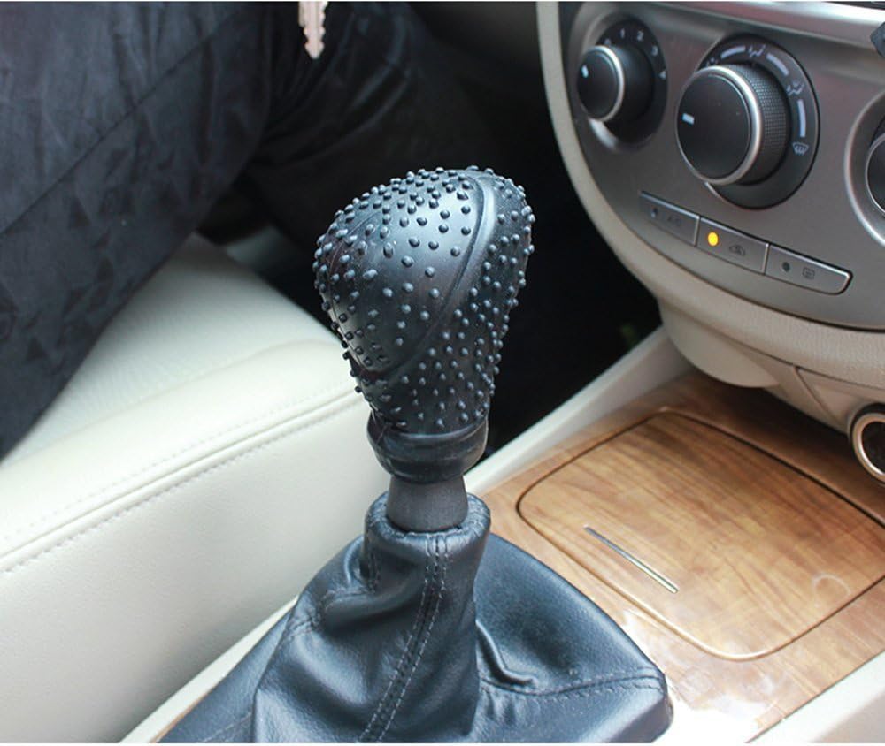 Title: Universal Car Shift Knob Cover Car Auto Silicone Gear Shift Knob Cover Manual Automatic Non-slip Lever Shifter Knobs Case Protector Cover Boots (Black)