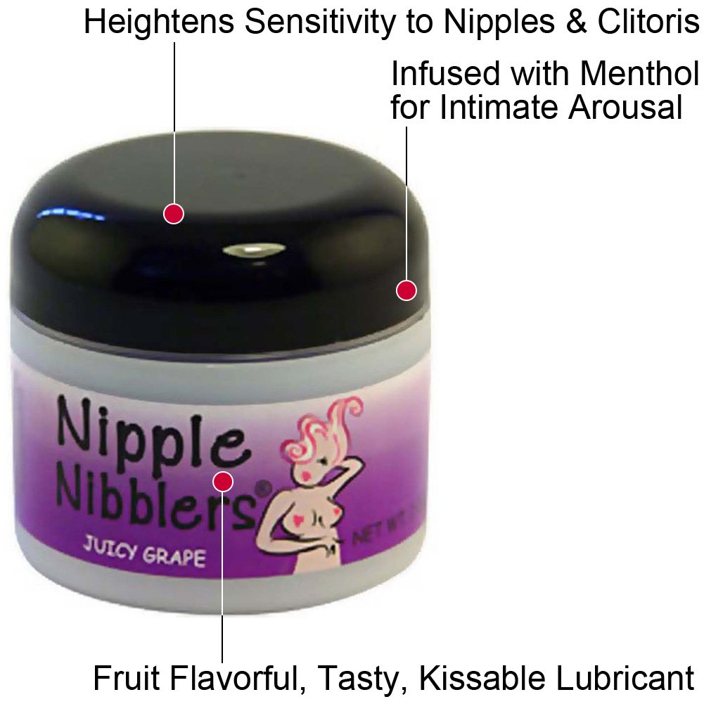 1 Nipple Nibblers Arousal Lip Balm Tub Tingle Gel Oral Cream Grape