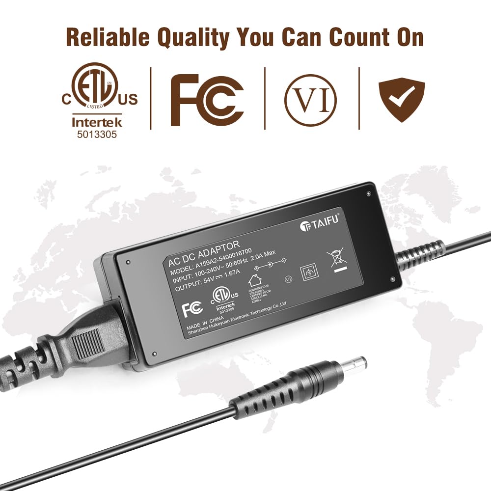 TAIFU DC 54V Alimentatore Caricatore per Casio Meraki MX65 MX65W MX65-HW MX65W-HW MA-PWR-90WAC 640-47010 600-47010 Router Gestito da Cloud Licenza di Sicurezza Avanzata 1,67A 90W Cavo Alimentazione