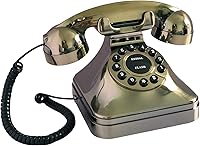 Vista 6 de Teléfono fijo retro para el hogar, TelPal con cable, teléfonos de escritorio de moda antigua, teléfonos analógicos decorativos básicos, teléfonos