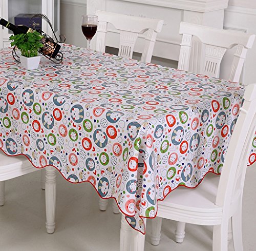 ZFF Vinyl Rectangular Table Cover Tablecloths Flower Printing Wipe Clean Oilproof Waterproof Dustproof for Dining Tables Restaurant 137x183cm(53.9 * 72.0inches) (Color : B)